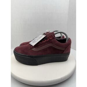 Vans Disney x Old Skool Stackform Poison Apple Burgundy Velvet Shoes Womens Sz 8